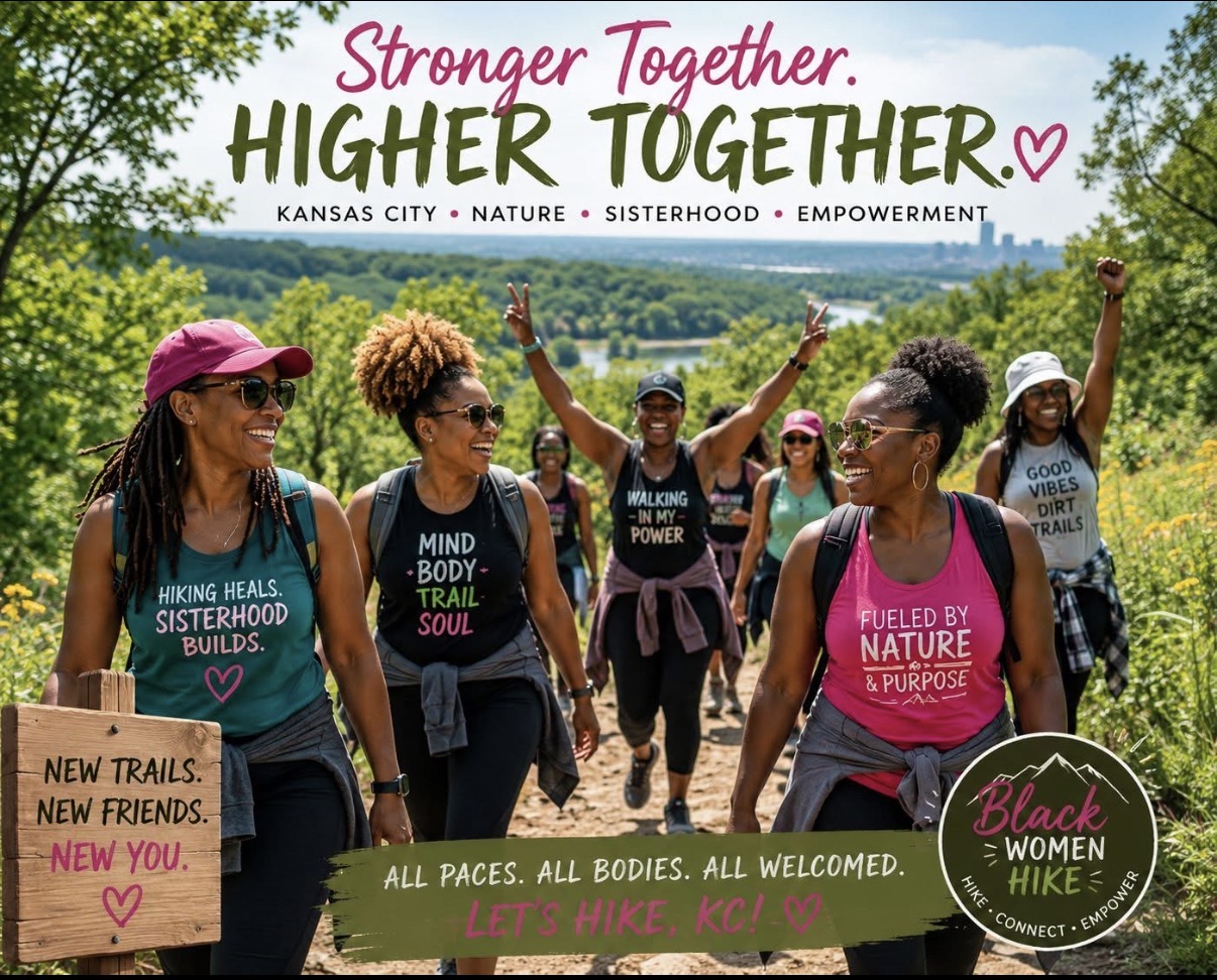 Girls hiking group